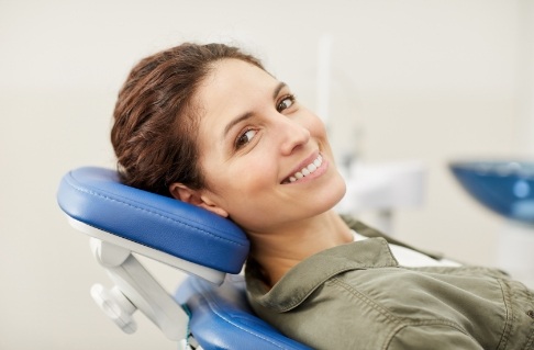 Woman relaxing during dental treatment